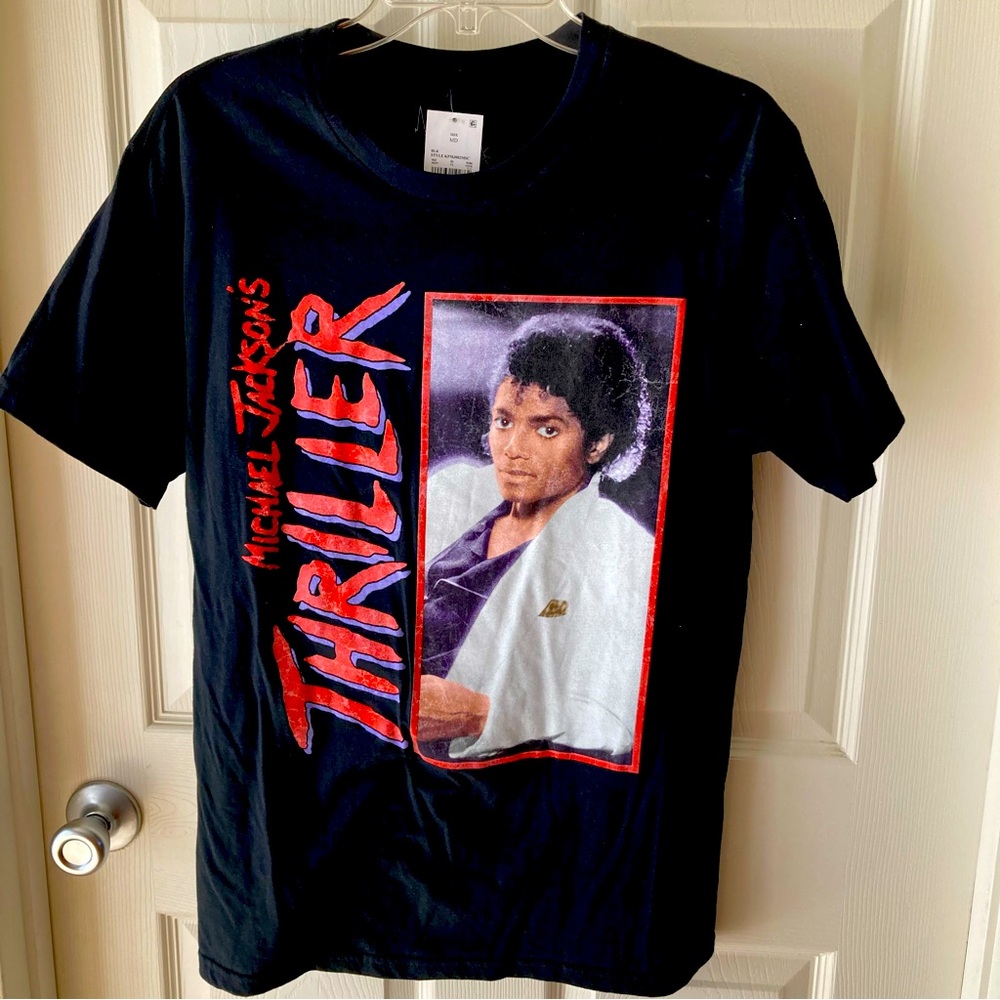 Michael Jackson Thriller Band Tee T Shirt Size M Black Red